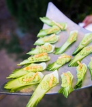 Small Green Hors d'Oeuvres
Photography: Callaway Gable
Read More:
http://www.insideweddings.com/weddings/alfresco-summer-wedding-with-lush-foliage-accents-in-california/805/ small veggie based hors d'oeuvres served as part of an israeli farm to table reception menu