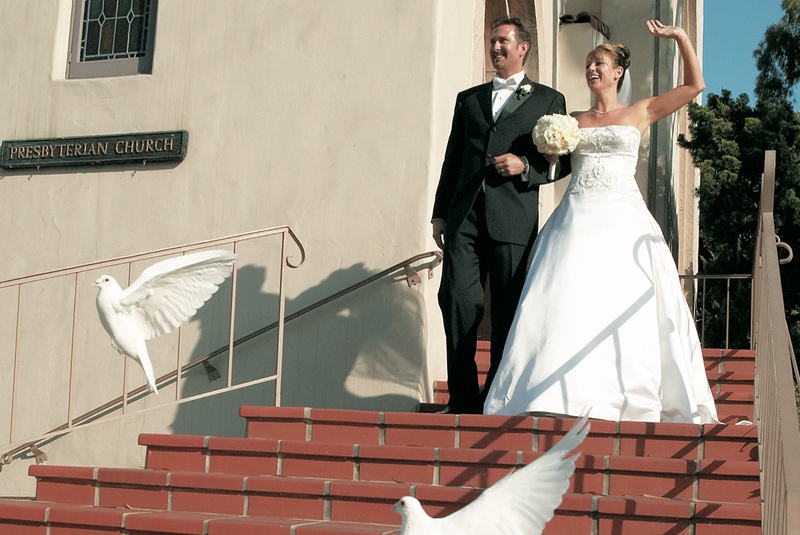 Wedding Dove Release
Photography: Tony Florez Photography
Read More:
http://www.insideweddings.com/weddings/grand-ballroom-wedding-at-the-ritz-carlton-in-southern-california/97/ White dove release as newlyweds leave church ceremony