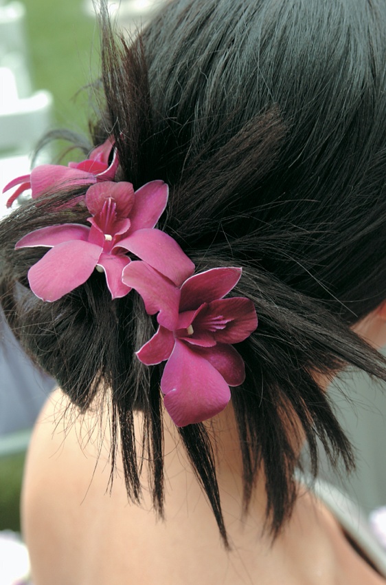Beauty Photos Orchid Hair Accessory Inside Weddings