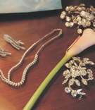 Bride's Jewelry
Photography: Imely Photography
Read More:
http://www.insideweddings.com/weddings/jewish-wedding-at-the-john-and-mable-ringling-museum-of-art/174/ Sparkling wedding earrings, necklace, and hair accessories