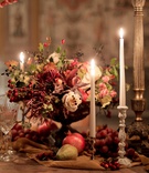 Autumnal Centerpiece with Fruit
Photography: Facibeni Fotografia
Read More:
http://www.insideweddings.com/weddings/anniversary-dinner-in-florence-inspired-by-still-life-paintings/1266/ renaissance inspired tablescape in palace in florence, fall colors, berries, pears, pomegranates
