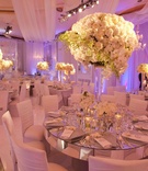 Winter Wonderland Wedding
Photography: Jay Lawrence Goldman Photography
Read More:
http://www.insideweddings.com/weddings/glamorous-winter-wedding-in-beverly-hills-california/413/ Custom mirror reception tables with white flower centerpieces