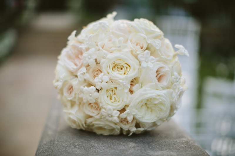 Romantic Bridal Bouquet
Photography: David %26 Tammy Molnar
Read More:
http://www.insideweddings.com/weddings/an-exquisite-backyard-wedding-in-tennessee/532/ White and blush roses with pearl-dotted florals