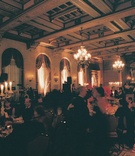 Immaculate Ballroom Ceiling
Photography: Dalal Photography
Read More:
http://www.insideweddings.com/weddings/winter-wedding-at-the-jonathan-club-in-santa-monica-california/7/ Candlelit reception space with red roses