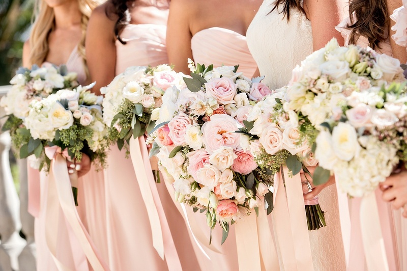 Bride %26 Bridesmaids, Pastel-Hued Bouquets
Photography: Laurie Bailey Photography
Read More:
http://www.insideweddings.com/weddings/oceanfront-wedding-ceremony-classic-romantic-ballroom-reception/854/ pastel hued bouquets bride bridesmaids pink foliage ribbons california wedding