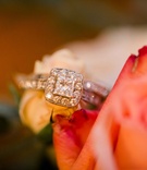 Engagement Ring with Square Halo, Pavé Band
Photography: Studio 623 Photography
Read More:
http://www.insideweddings.com/weddings/simple-rustic-park-wedding-with-diy-details-in-portland-oregon/894/ square engagement ring halo pave band solitaire diamonds milgrain classic vintage wedding band