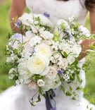 Peony, Rose %26 Sweet Pea Bouquet
Photography: Roey Yohai Studios
Read More:
http://www.insideweddings.com/weddings/romantic-new-york-real-wedding-with-upscale-summer-camp-feel/1327/ wedding bouquet ideas white rose peony campanula flower with purple sweet pea flowers greens ribbon