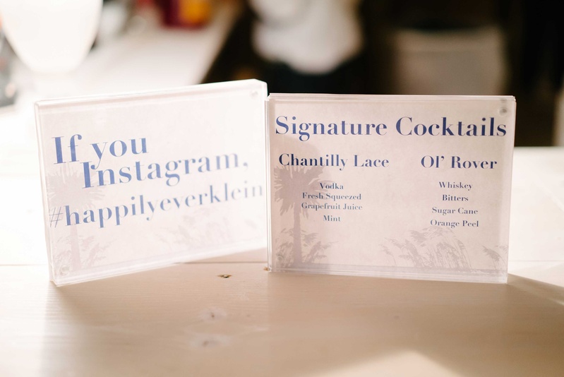 wedding drink menus