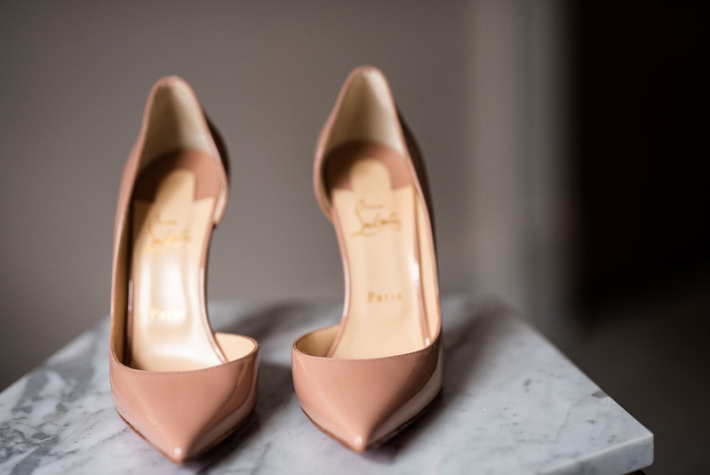 Nude Pointed-Toe Pumps
Photography: Kesha Lambert Photography
Read More:
http://www.insideweddings.com/weddings/personalized-ceremony-with-pink-florals-at-a-loft-in-new-york-city/1210/ christian louboutin nude patent leather iriza pumps 100mm stilettos wedding bridal shoes