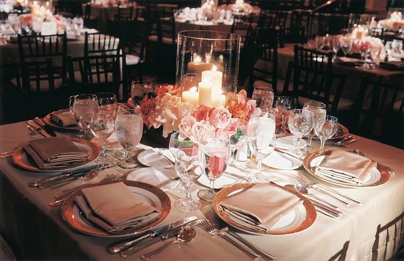 Square Reception Table
Photography: Stephanie Ellis Photography
Read More:
http://www.insideweddings.com/weddings/fall-inspired-wedding-in-beverly-hills-california/41/ Tablescape with low centerpiece and candles