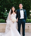 Bride %26 Groom in Sophisticated Attire
Photography: Heather Kincaid
Read More:
http://www.insideweddings.com/weddings/luxury-wedding-with-romantic-white-color-palette-in-beverly-hills/1128/ Bride in strapless wedding dress oscar de la renta mermaid groom with bow tie and tuxedo bouquet