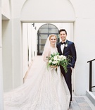 Downtown LA Couple at Vibiana
Photography: Mallory Dawn Photography
Read More:
http://www.insideweddings.com/weddings/outdoor-jewish-ceremony-luxe-reception-at-vibiana-in-downtown-la/1259/ bride in high neck bateau neckline lazaro wedding dress veil groom in navy suit vibiana wedding