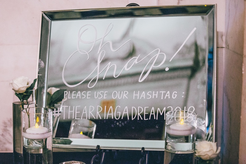 Mirrored "Oh Snap!" Sign
Photography: Jimmy Bui Photography
Read More:
http://www.insideweddings.com/weddings/elegant-edgy-wedding-inspired-by-disney-at-vibiana-in-downtown-la/1229/ wedding signage mirror with calligraphy oh snap please use our hashtag floating candles white rose