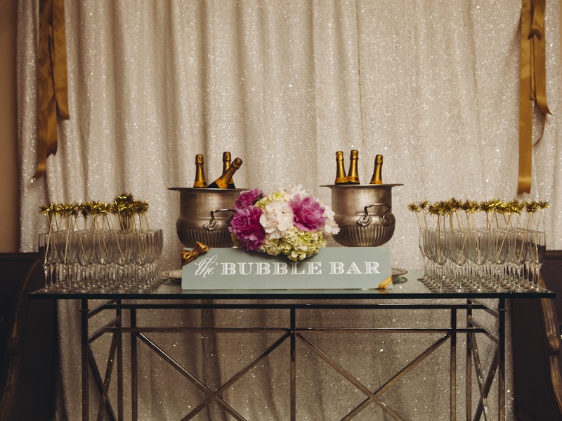 Champagne Bubble Bar
Photography: J. Cogliandro Photography
Read More:
http://www.insideweddings.com/weddings/angela-mecca-and-owen-daniels/540/ Festive glasses and Champagne in women's lounge