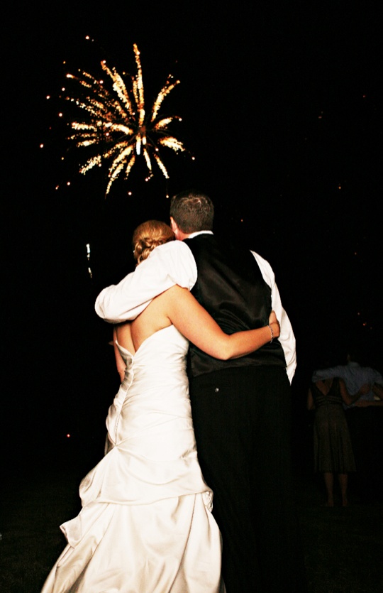 Couple Watching Fireworks
Photography: Tamara Lackey Photography
Read More:
http://www.insideweddings.com/weddings/lime-green-hued-fall-wedding-in-south-carolina/219/ Bride and groom watch firework display