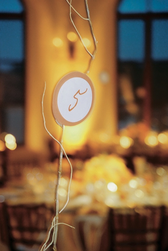 Round Table Numbers
Photography: Nino Rakichevich Photography
Read More:
http://www.insideweddings.com/weddings/wedding-with-cinderella-theme-in-santa-barbara-california/61/ Circular table number attached to curly willow branch