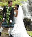 Angus Mitchell, Co-owner of John Mitchell Systems, and His Bride
Photography: LiquidLightImages Photography
Read More:
http://www.insideweddings.com/weddings/michelle-raab-and-angus-mitchell/351/ Angus Mitchell, co-owner of John Mitchell Systems, in a kilt with his bride at Hawaiian wedding