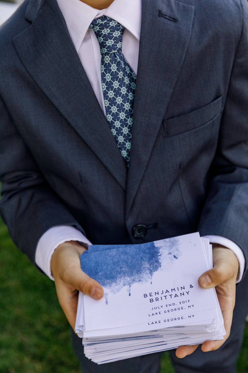 Programs with Watercolor Details
Photography: Amy Anaiz Photography
Read More:
http://www.insideweddings.com/weddings/lakeside-wedding-with-blue-details-in-upstate-new-york/1140/ wedding ceremony program with abstract blue watercolor