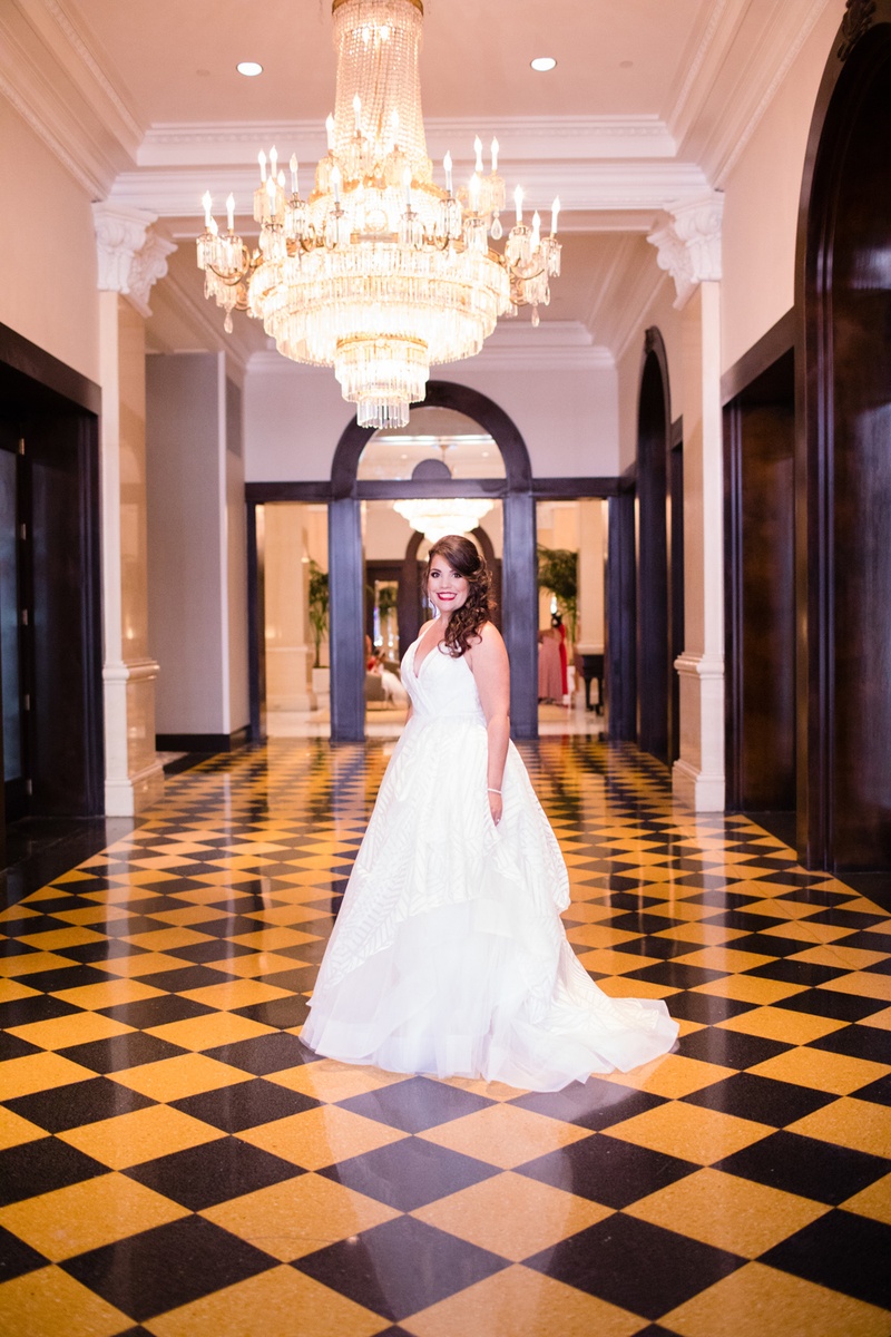 Bride on Checkered Floor
Photography: Acqua Photo
Read More:
http://www.insideweddings.com/weddings/balboa-park-wedding-with-wine-inspired-color-scheme-in-san-diego/948/ bride in hayley paige v-neck a-line gown, side swept hair, red lipstick