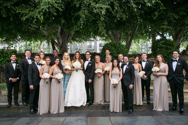 Elegant Wedding Party in Beverly Hills
Photography: Samuel Lippke Studios
Read More:
http://www.insideweddings.com/weddings/romantic-jewish-wedding-with-lush-ivory-flowers-rose-gold-details/790/ Bride in Oscar de la Renta groom in tom ford tux and bridesmaids in amsale tan bridesmaid dresses