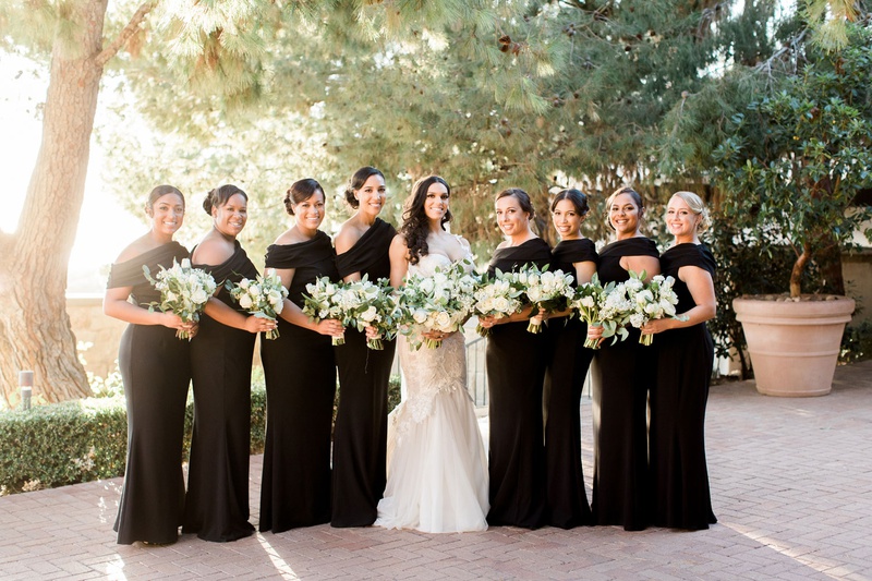 Bride %26 Bridesmaids in Designer Gowns
Photography: Brett Hickman Photographers
Read More:
http://www.insideweddings.com/weddings/charlise-castro-and-george-springer-iii/1165/ Galia Lahav bridesmaid dresses black long for charlise castro houston astros george springer