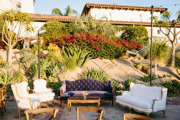 Outdoor Ceremony Reception with Bright Color Palette at LA Outdoor Ceremony Reception with Bright Color Palette at LA