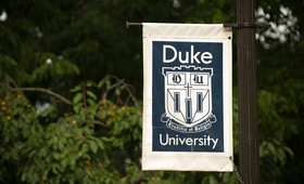 Duke University Flag
Photography: Walters %26 Walters
Read More:
http://www.insideweddings.com/weddings/duke-alumnis-chic-all-white-wedding-in-north-carolina/293/ duke university sign displayed on pole