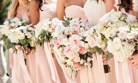 Bride %26 Bridesmaids, Pastel-Hued Bouquets
Photography: Laurie Bailey Photography
Read More:
http://www.insideweddings.com/weddings/oceanfront-wedding-ceremony-classic-romantic-ballroom-reception/854/ pastel hued bouquets bride bridesmaids pink foliage ribbons california wedding