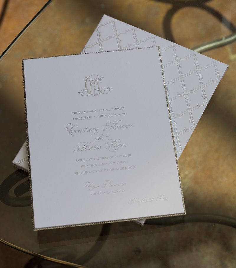 Sparkling Invitations
Photography: Kevin Weinstein Photography
Read More:
http://www.insideweddings.com/weddings/courtney-mazza-and-mario-lopez/440/ Courtney Mazza and Mario Lopez's wedding invites