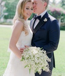 Bride %26 Groom in Palm Beach, Florida
Photography: Jose Villa
Read More:
http://www.insideweddings.com/weddings/opulent-destination-wedding-with-luxe-tropical-decor-in-palm-beach/1158/ Wedding portrait bride with long blonde hair curled white wedding dress lily of the valley bouquet