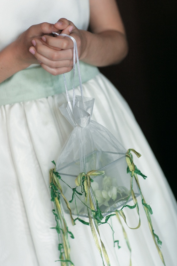 Flower Girl Flowers
Photography: Sherman Chu Photographer
Read More:
http://www.insideweddings.com/weddings/elegant-garden-style-vineyard-wedding-in-sonoma-california/205/ Flower girl carries flowers in a metal and glass box inside a sheer fabric bag
