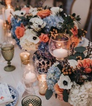 Peach %26 Blue Flower Centerpieces
Photography: Joel %26 Justyna
Read More:
http://www.insideweddings.com/weddings/french-inspired-tented-wedding-at-the-brides-family-vacation-home/1195/ wedding reception centerpiece blue and white vase anemone hydrangea rose blue pink green