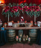 Lush Sweets Table
Photography: Jennifer Martin Photography
Read More:
http://www.insideweddings.com/weddings/a-pro-tennis-players-fall-wedding-featuring-a-moody-color-palette/997/ wedding sweets table, dark moody colors, wine barrel as table support