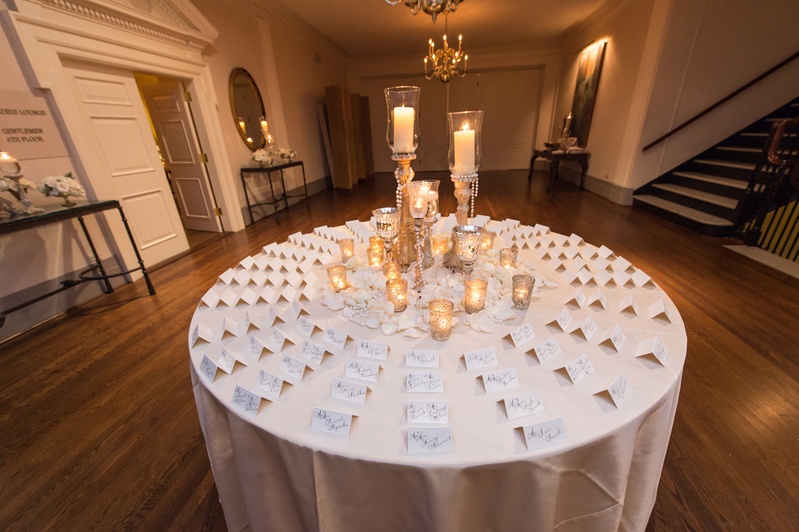 Candle Arrangement for Escort Card Table
Photography: Carasco Photography
Read More:
http://www.insideweddings.com/weddings/jewish-wedding-with-classic-ivory-and-gold-decor-in-chicago/983/ excort table with centerpiece of candles