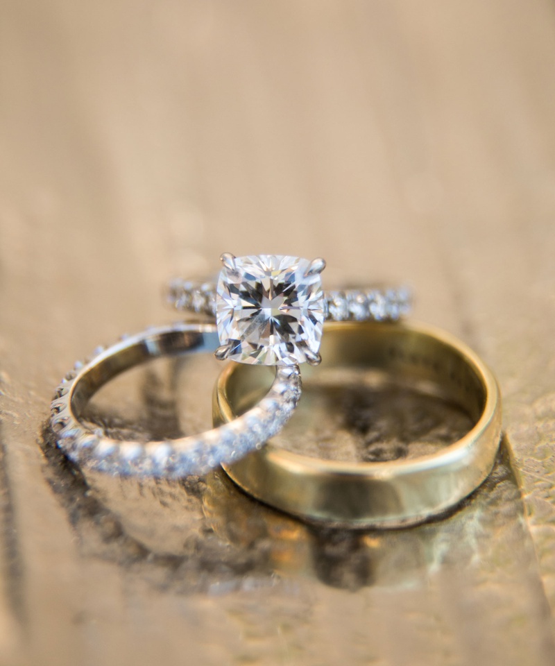 Cushion-Cut Engagement Ring %26 Rings
Photography: Samuel Lippke Studios
Read More:
http://www.insideweddings.com/weddings/tuscany-meets-rustic-california-outdoor-wedding-under-the-stars/1336/ wedding rings cushion cut four prong diamond engagement ring eternity wedding band yellow gold