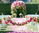 Shepherd's Hook Holding Floral Garland