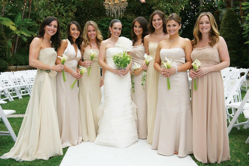 champagne colored bridesmaids dresses