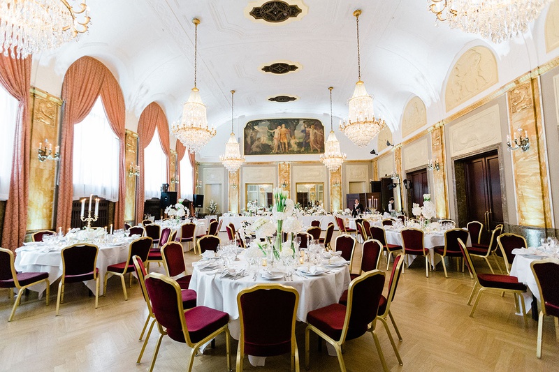 Germany Wedding Reception in Ballroom
Photography: Cornelia Lietz Photography
Read More:
http://www.insideweddings.com/weddings/fairy-tale-wedding-abroad-at-castle-in-grooms-hometown-in-germany/1374/ destination second wedding in germany burgundy gold guest chairs white centerpiece gold chandeliers