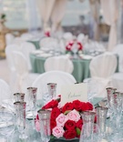 Rose Wedding Centerpiece
Photography: Corbin Gurkin Photography
Read More:
http://www.insideweddings.com/weddings/pink-summer-destination-wedding-in-lake-como-italy/321/ Red and pink rose centerpiece with calligraphy table name