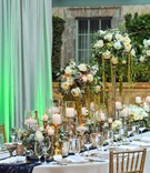 Long Table with White %26 Greenery Décor
Photography: Carasco Photography
Read More:
http://www.insideweddings.com/weddings/personalized-fairy-tale-wedding-with-fun-entertainment-in-chicago/1283/ wedding reception table white linen gold chair high low centerpiece greenery white rose navy runner