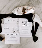 Classic Black-and-White Invitations
Photography: Haley Ringo Photography
Read More:
http://www.insideweddings.com/weddings/zena-foster-and-durrell-tank-babbs/1239/ classic black and white invitation suite, badgley mischka bridal shoes with jeweled heel