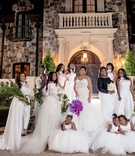 Bridesmaids %26 Flower Girls in All White
Photography: Milanés Photography
Read More:
http://www.insideweddings.com/weddings/glamorous-white-gold-wedding-at-a-private-estate-in-georgia/1060/ Wedding at private estate bridesmaids in white pantsuits with overskirts greenery and white flowers