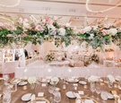 Green, Pink, and Ivory Tall Centerpiece