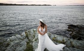 Bride in Gown, Plunging Neckline, on the Coast
Photography: Joe Laurin Photography
Read More:
http://www.insideweddings.com/weddings/simple-chic-seaside-wedding-with-white-palette-in-rhode-island/953/ bride gown berta bridal plunging neckline coast embellishments tulle flower crown