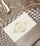 Formal Gold Monogram on Menu
Photography: KingenSmith
Read More:
http://www.insideweddings.com/weddings/elegant-wedding-with-blush-ivory-and-gold-palette-in-chicago/769/ Menu card on ivory stationery with gold script monogram inside napkin on crystal charger