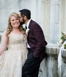 Chicago Couple with Unique Style
Photography: Kent Drake Photography
Read More:
http://www.insideweddings.com/weddings/an-event-planners-wedding-at-a-museum-by-sue-the-tyrannosaurus-rex/955/ Bride in gold wedding dress Amsale and groom in glasses and burgundy plum suit jacket bouquet
