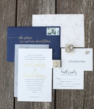 Navy %26 Gold Wedding Invitation
Photography: Robyn Rachel Photography
Read More:
http://www.insideweddings.com/weddings/wedding-with-outdoor-inspired-decor-at-industrial-venue-in-chicago/1376/ wedding invitation suite navy blue gold flower print stamp gold foil calligraphy
