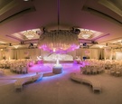 White-Hued Reception Space, Purple Lighting
