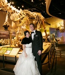 Bride and Groom in Front of Dinosaur Fossils
Photography: Karlisch Photography %26 f8studio
Read More:
http://www.insideweddings.com/weddings/glamorous-new-years-eve-wedding-at-a-science-museum-in-dallas/960/ bride in lazaro ball gown, black fur shrug, groom in tuxedo, dinosaur fossils, museum wedding
