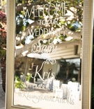 Calligraphy on Frame at Wedding
Photography: Next Exit Photography
Read More:
http://www.insideweddings.com/weddings/alfresco-interfaith-ceremony-ballroom-reception-in-santa-monica/963/ Wedding ceremony welcome sign on mirror frame easel at outdoor wedding santa monica fairmont bungalo